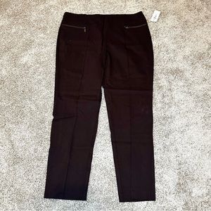 Brown Zipper Pocket Skinny Pants, Size XL